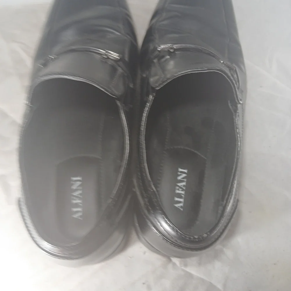 Alfani Nate Black Square‎ Toe Mens Dress Shoes Loafers Size 9W